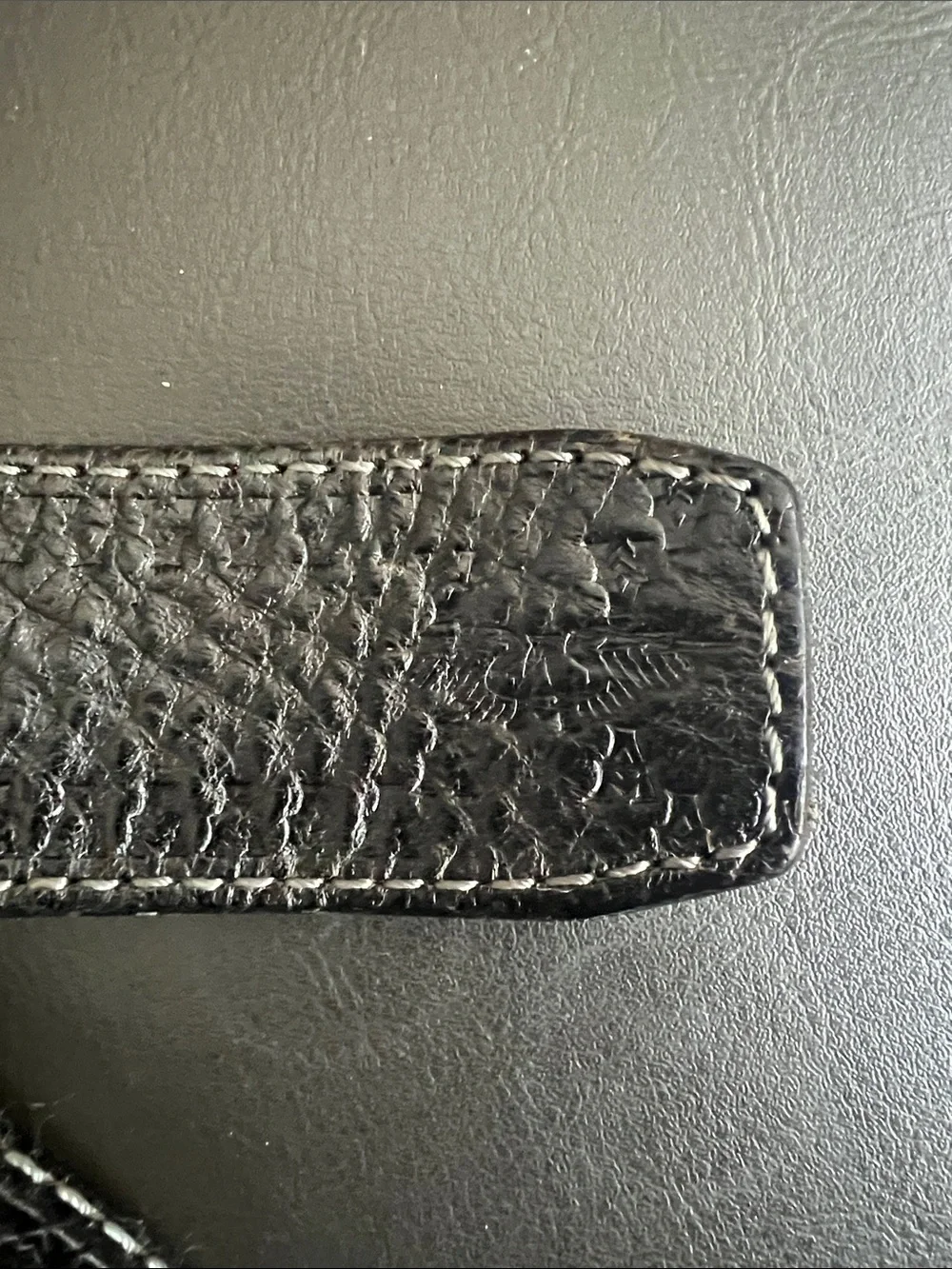 A. Kurtz Men's Radley Black Leather Belt with Oval Brushed Silver Buckle Size 40